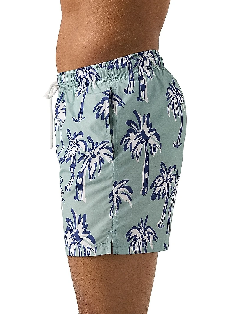 Printed Drawstring Swim Shorts