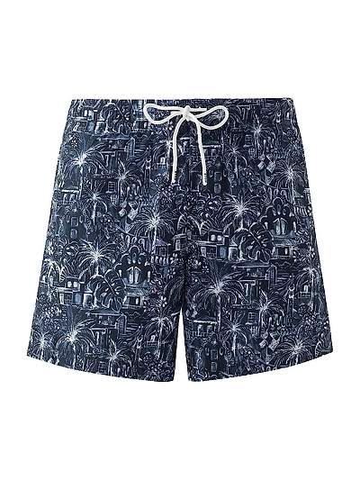Printed Drawstring Swim Shorts