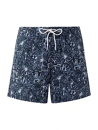 Printed Drawstring Swim Shorts