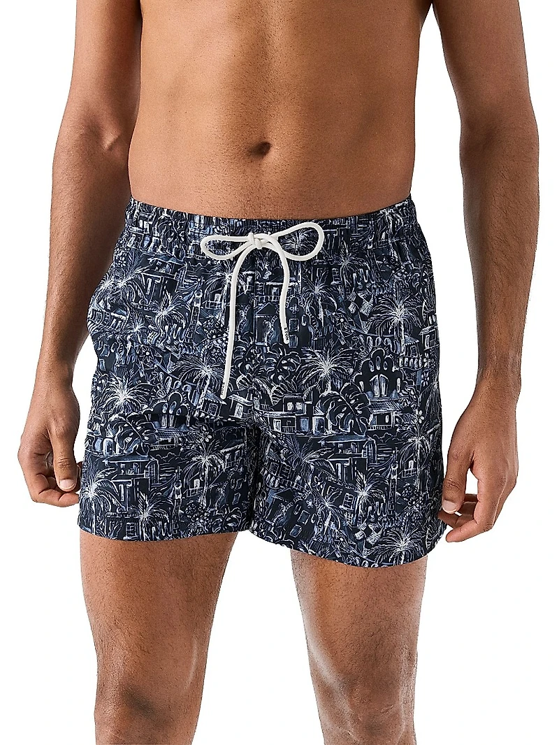 Printed Drawstring Swim Shorts