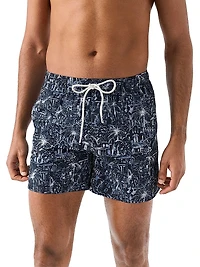 Printed Drawstring Swim Shorts