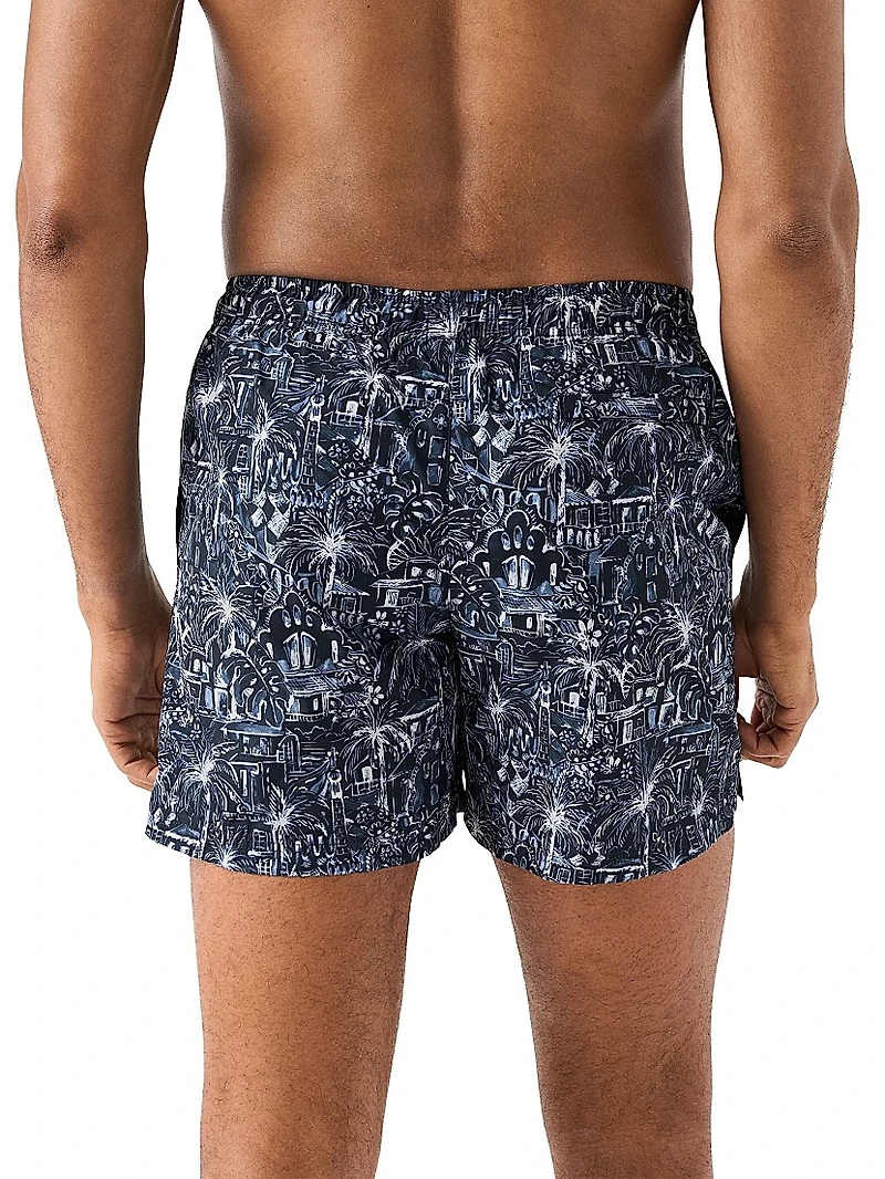 Printed Drawstring Swim Shorts