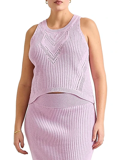 The Chloe Maternity Cotton Pointelle Tank Top