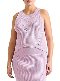 The Chloe Maternity Cotton Pointelle Tank Top