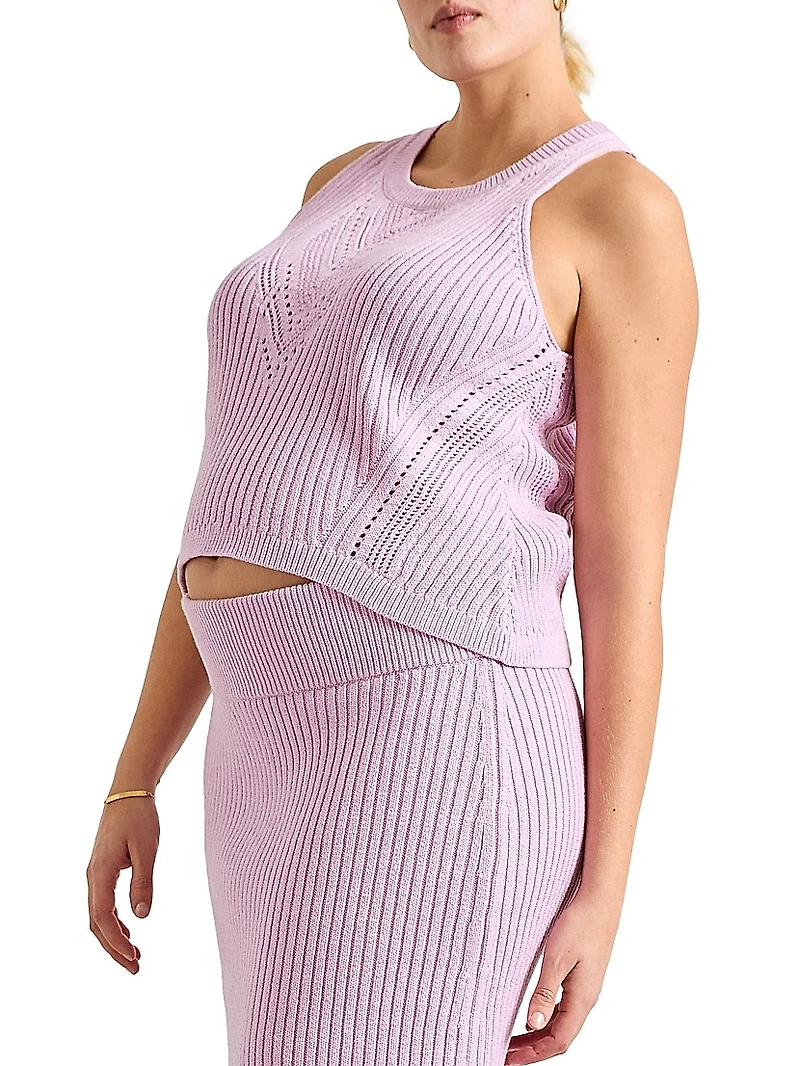 The Chloe Maternity Cotton Pointelle Tank Top