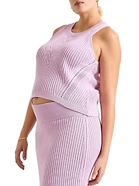 The Chloe Maternity Cotton Pointelle Tank Top