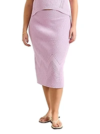 The Delphine Maternity Cotton Pointelle Skirt