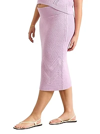 The Delphine Maternity Cotton Pointelle Skirt