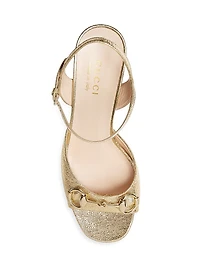 Lady Horsebit 75MM Metallic Leather Sandals