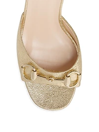 Lady Horsebit 75MM Metallic Leather Sandals