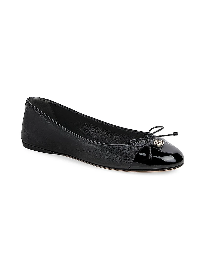 GG Leather Ballet Flats