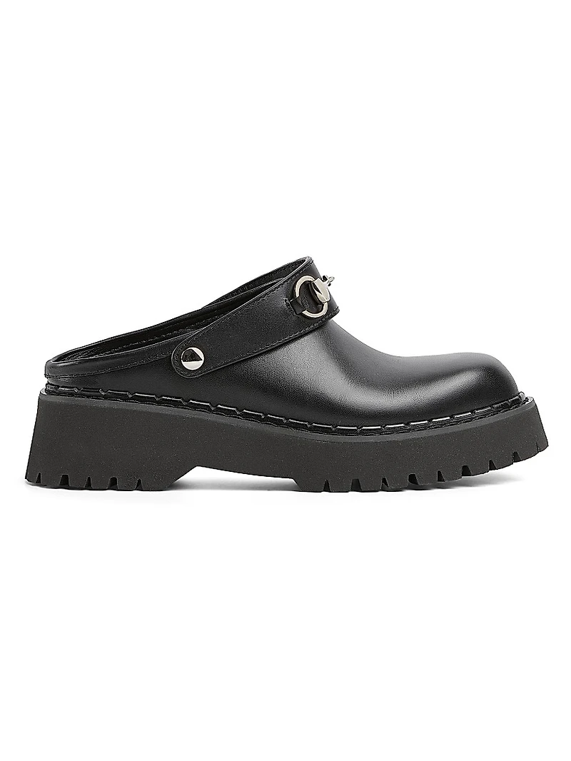 Leather Horsebit Mules
