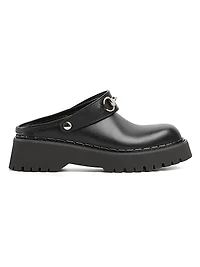 Leather Horsebit Mules