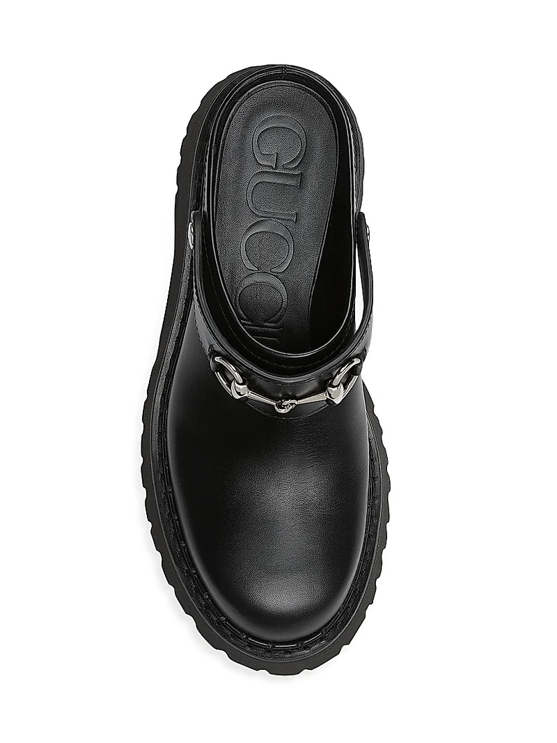 Leather Horsebit Mules