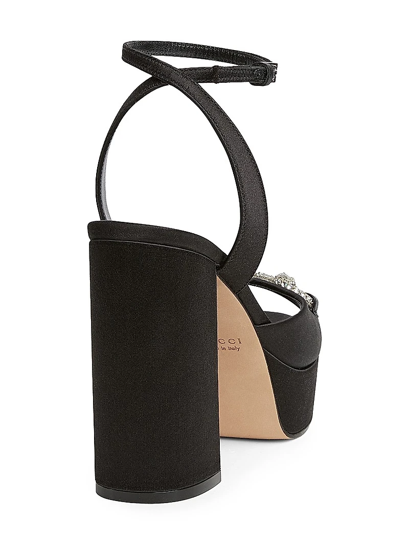 Satin Block Horsebit Sandals