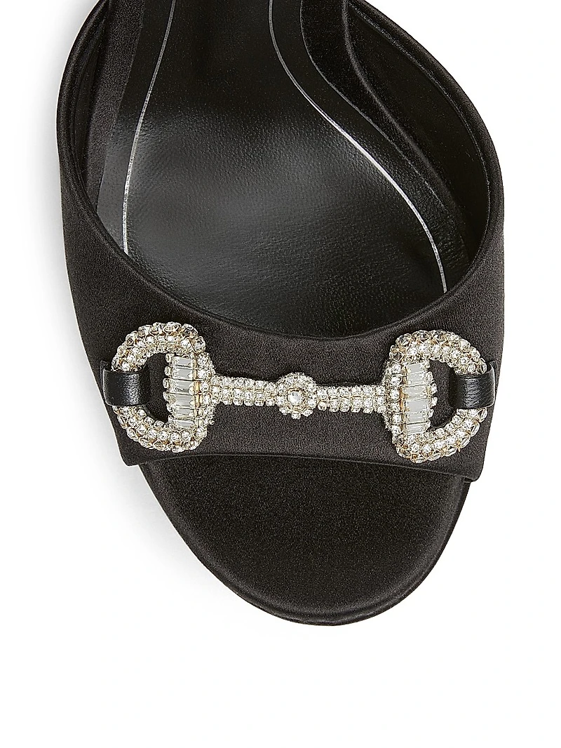 Satin Block Horsebit Sandals