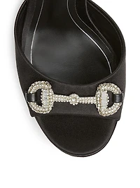 Satin Block Horsebit Sandals