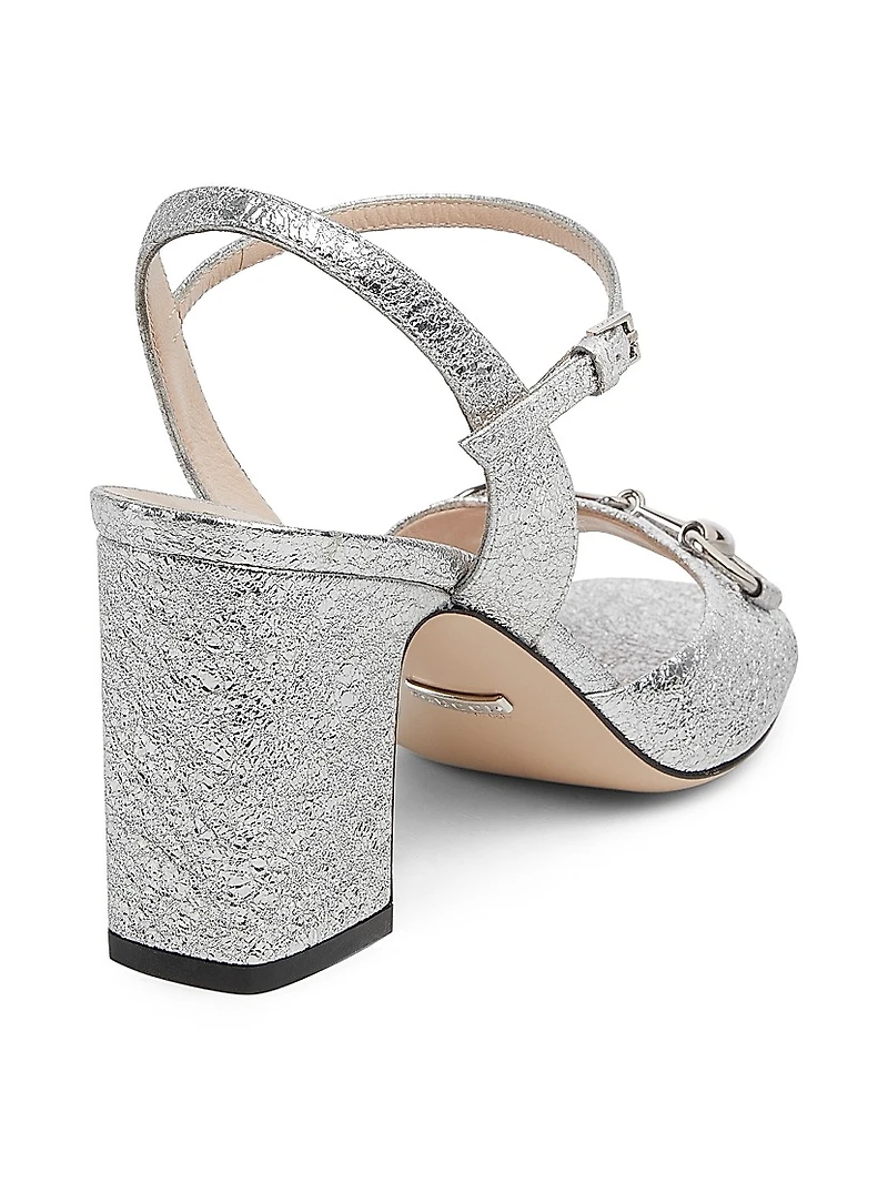Lady Horsebit Metallic Sandals