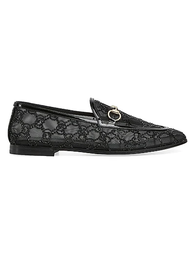 Jordaan Beaded GG Mesh Loafers