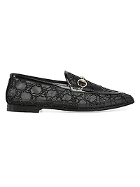 Jordaan Beaded GG Mesh Loafers