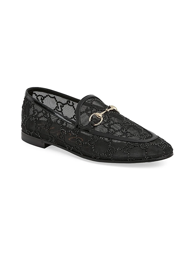 Jordaan Beaded GG Mesh Loafers