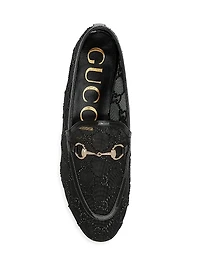 Jordaan Beaded GG Mesh Loafers