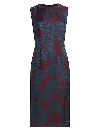 Delavina Jacquard Sheath Dress