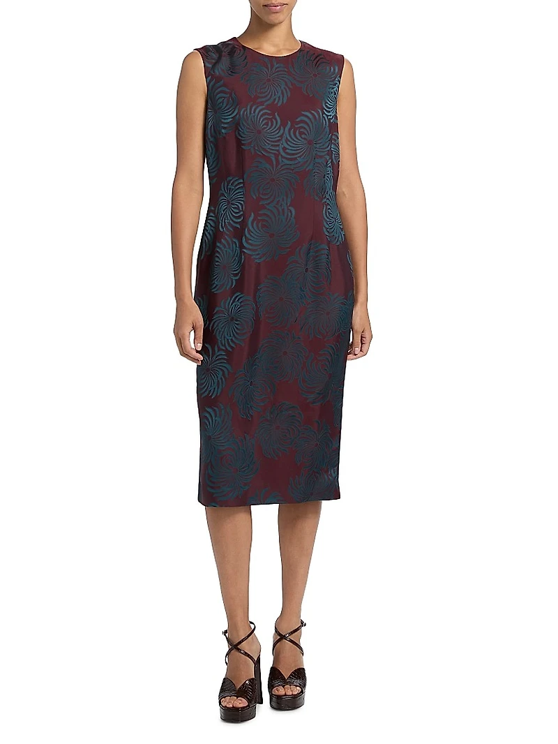 Delavina Jacquard Sheath Dress