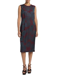 Delavina Jacquard Sheath Dress