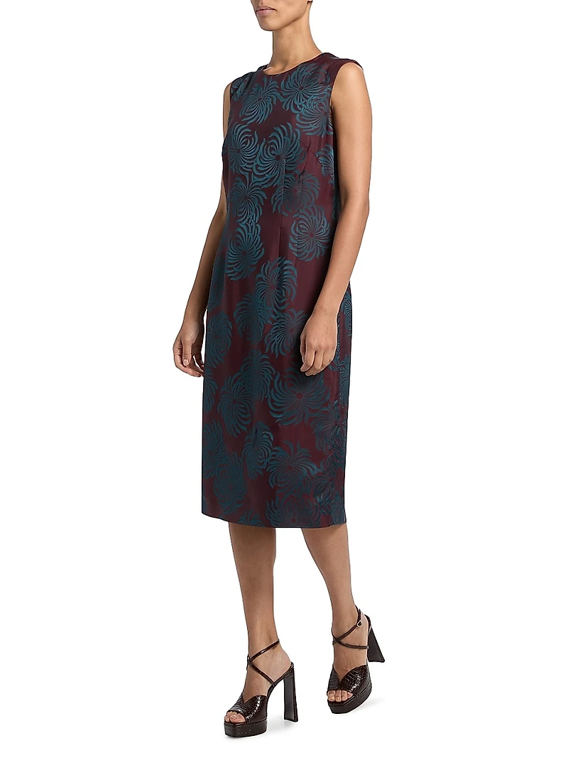 Delavina Jacquard Sheath Dress