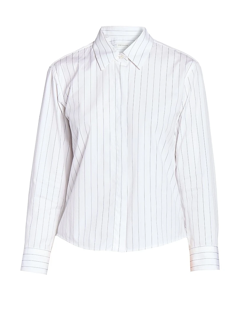Boxy Mini Striped Cotton Shirt