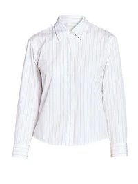 Boxy Mini Striped Cotton Shirt