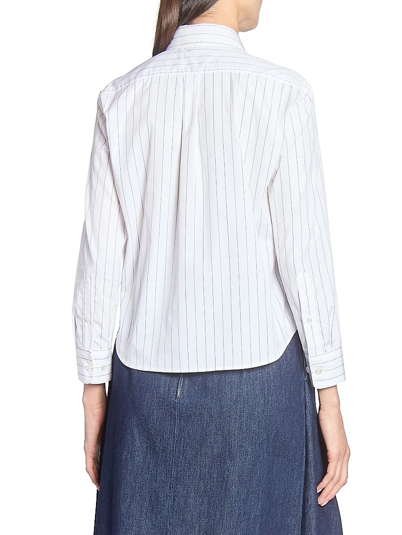 Boxy Mini Striped Cotton Shirt