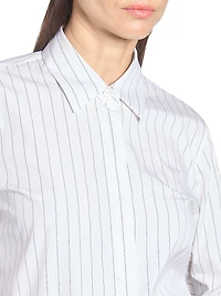 Boxy Mini Striped Cotton Shirt