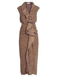 Davylo Polka Dot Ruffle Midi-Dress