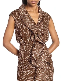 Davylo Polka Dot Ruffle Midi-Dress