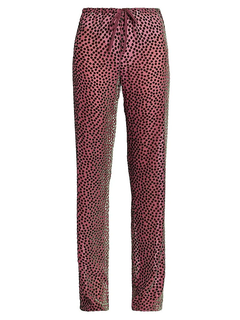 Polka Dot Silk-Blend Pants