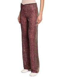 Polka Dot Silk-Blend Pants