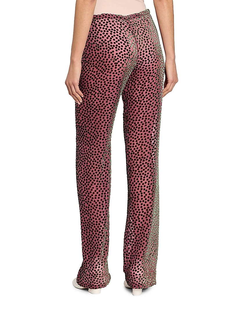 Polka Dot Silk-Blend Pants