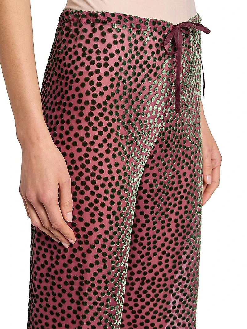 Polka Dot Silk-Blend Pants