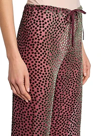 Polka Dot Silk-Blend Pants