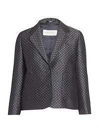 Printed Wool-Blend Jacquard Blazer