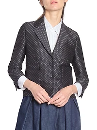 Printed Wool-Blend Jacquard Blazer