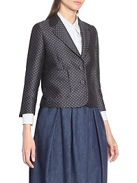 Printed Wool-Blend Jacquard Blazer