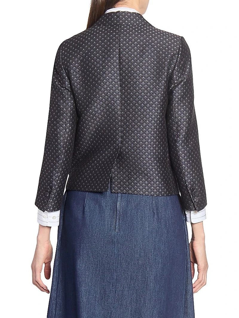Printed Wool-Blend Jacquard Blazer