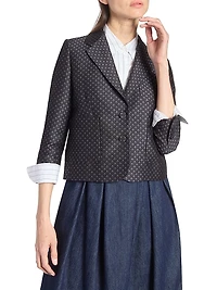 Printed Wool-Blend Jacquard Blazer