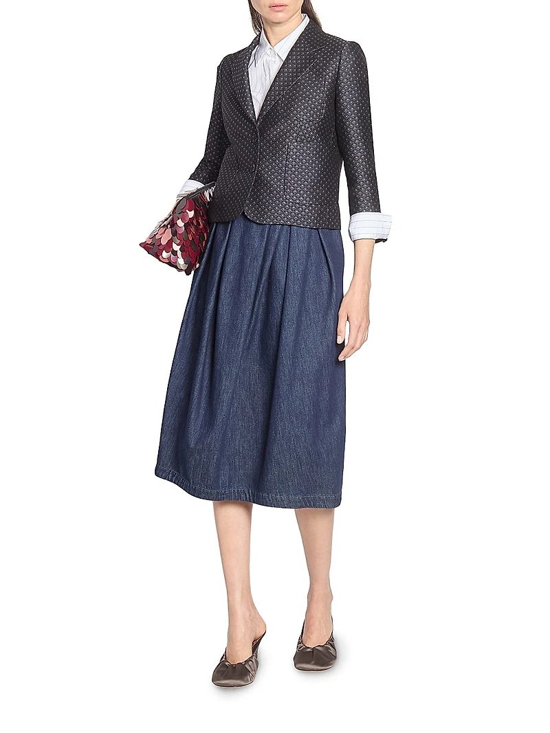 Printed Wool-Blend Jacquard Blazer