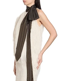 Fringed Contrast-Trim Top