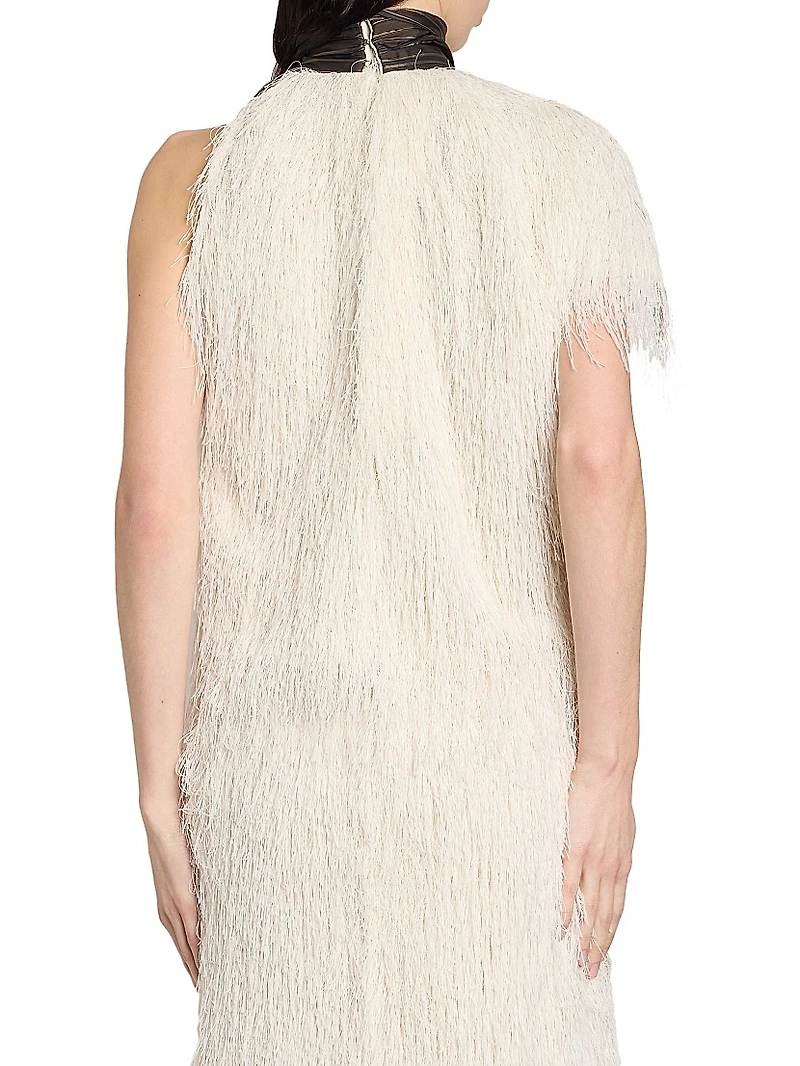 Fringed Contrast-Trim Top