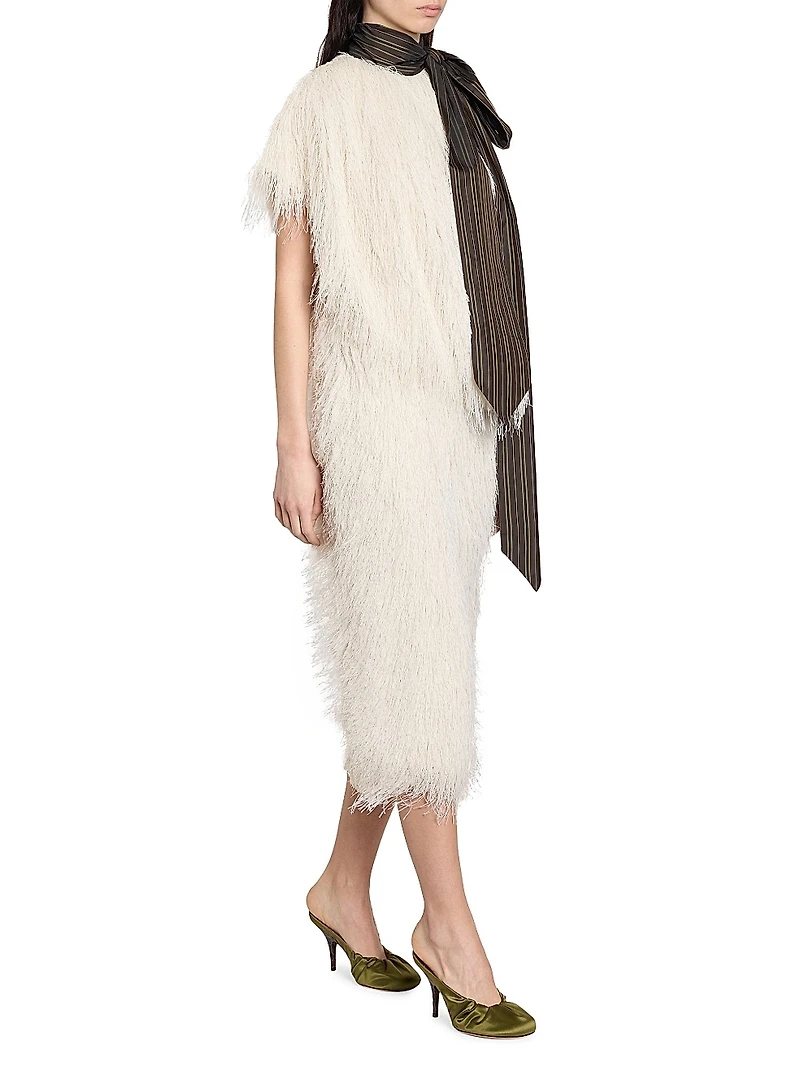 Fringed Contrast-Trim Top